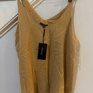 Shinestar Mustard Sleeveless Blouse